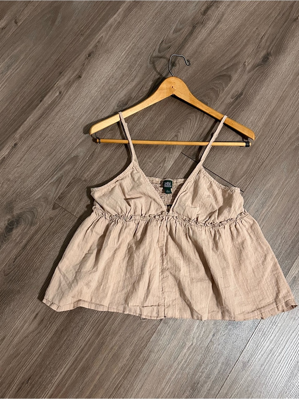 wild fable Camisole Top Beige Peplum Adjustable Straps